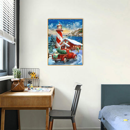 Car Lighthouse - Full Round Drill Diamond Painting 30*40CM