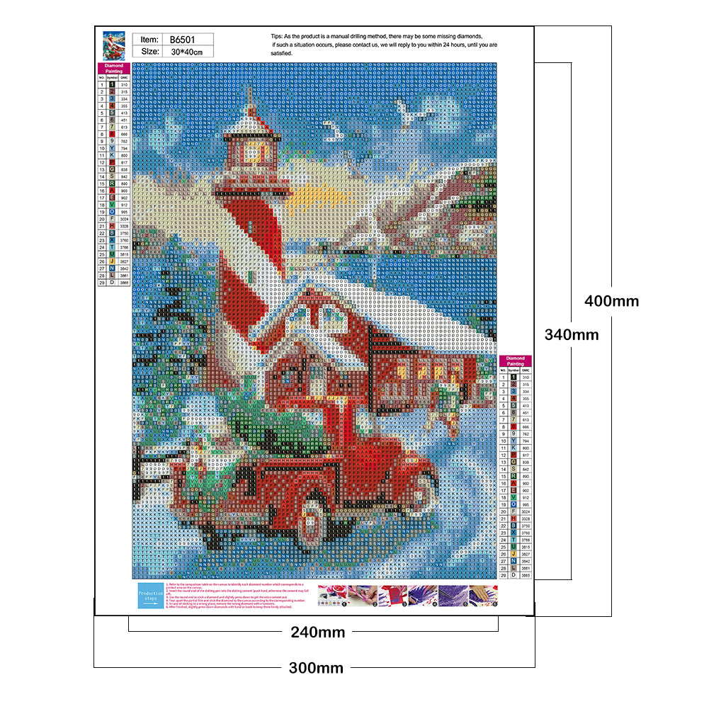 Car Lighthouse - Full Round Drill Diamond Painting 30*40CM