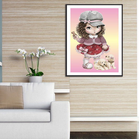 Cartoon Girl - Full Round Drill Diamond Painting 30*40CM