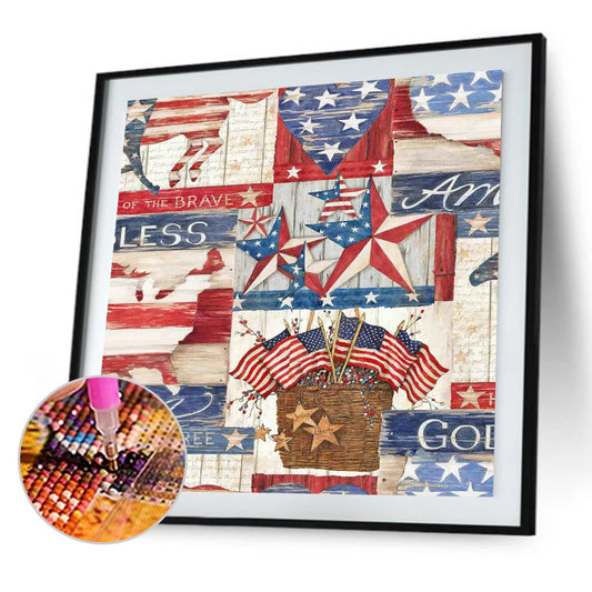 Flag Collage - Full Round Drill Diamond Painting 40*40CM