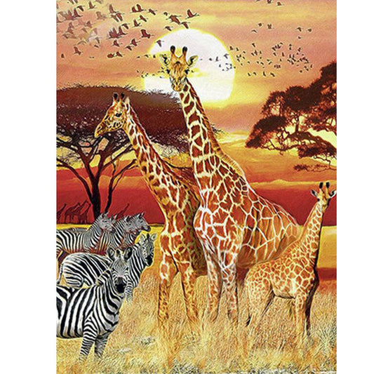 Giraffe - Full Round Drill Diamond Painting 30*40CM