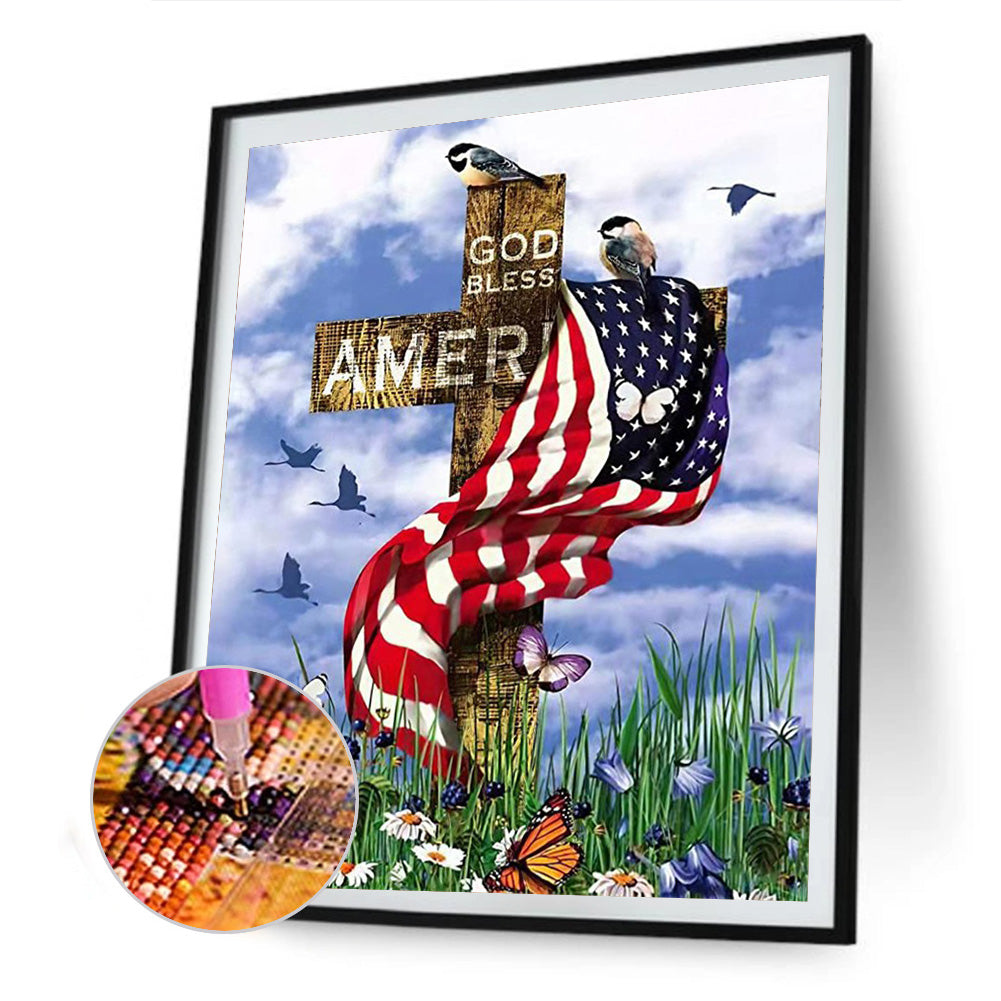 Cross - Full Round Drill Diamond Painting 40*50CM