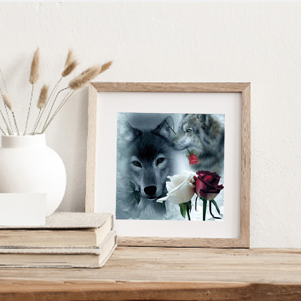 Wolf Rose - Full Round Drill Diamond Painting 50*50CM