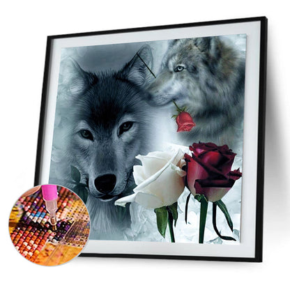 Wolf Rose - Full Round Drill Diamond Painting 50*50CM