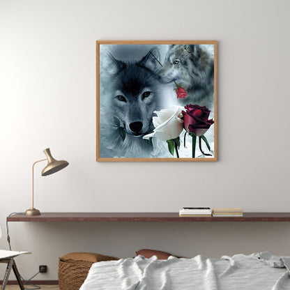 Wolf Rose - Full Round Drill Diamond Painting 50*50CM