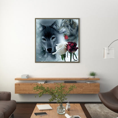 Wolf Rose - Full Round Drill Diamond Painting 50*50CM