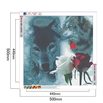 Wolf Rose - Full Round Drill Diamond Painting 50*50CM