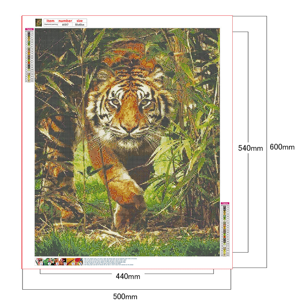 Tiger - Full Round Drill Diamond Painting 50*60CM