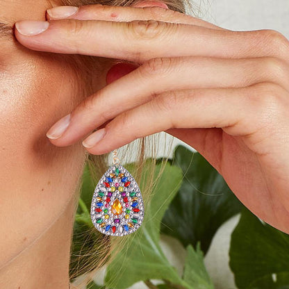 Handmade DIY Diamond Painting Mandala Patterns Stud Earrings for Women