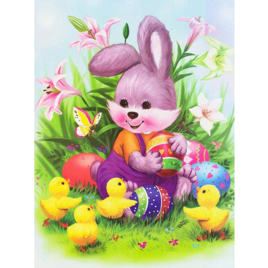 Easter Rabbit - Full Round Drill Diamond Painting 30*40CM