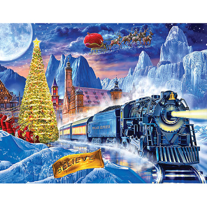 Christmas Train - Full Round Drill Diamond Painting 50*40CM