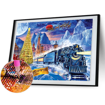 Christmas Train - Full Round Drill Diamond Painting 50*40CM