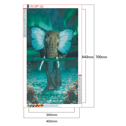 Butterfly Elephant - Full Round/Square Drill Diamond Painting 40*70CM