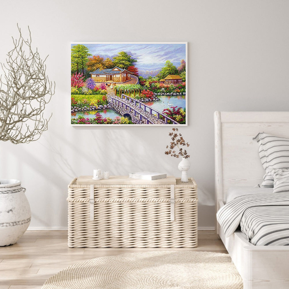 Water Bridge - Full Round Drill Diamond Painting 40*30CM