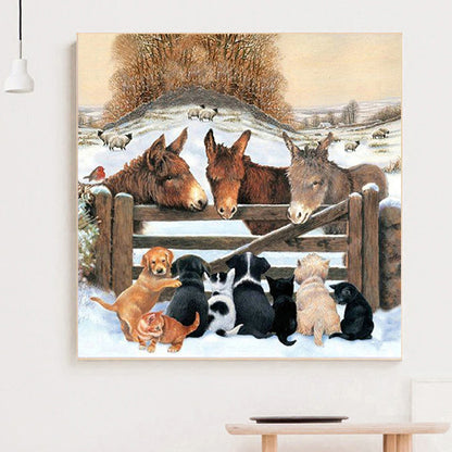 Lovely Animals - Full Round Drill Diamond Painting 30*30CM