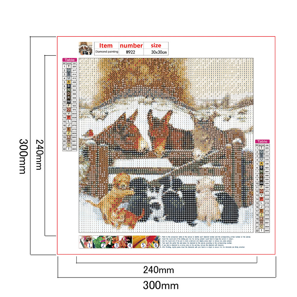 Lovely Animals - Full Round Drill Diamond Painting 30*30CM