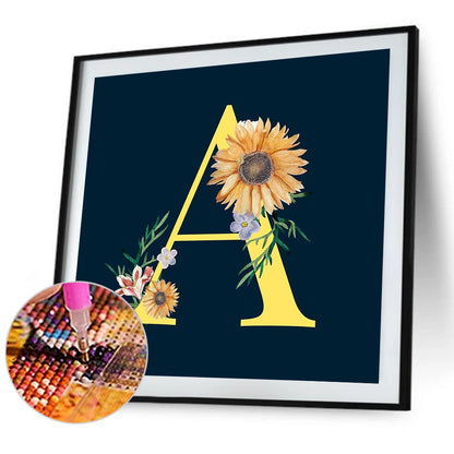 Sunflower Letter - Full Round Drill Diamond Painting 30*30CM