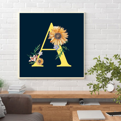 Sunflower Letter - Full Round Drill Diamond Painting 30*30CM