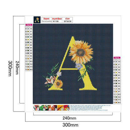 Sunflower Letter - Full Round Drill Diamond Painting 30*30CM