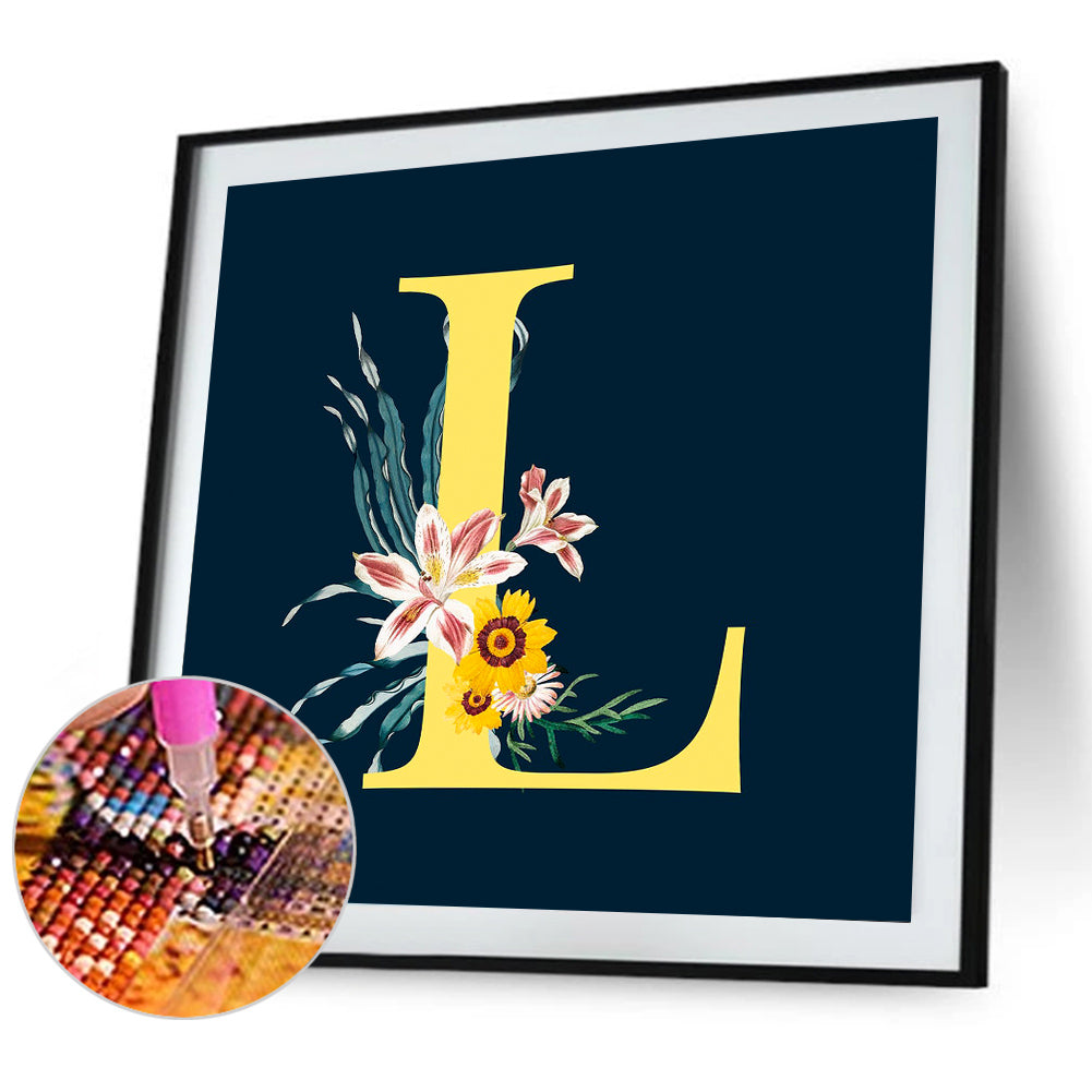 Sunflower Letter - Full Round Drill Diamond Painting 30*30CM