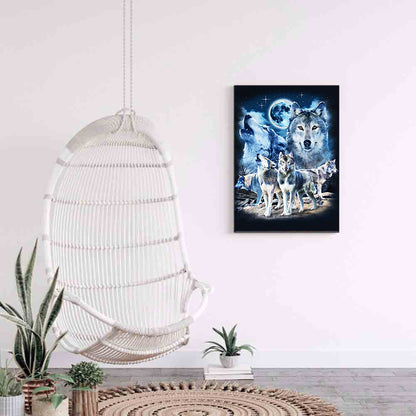 Moon Wolves - Full Round Drill Diamond Painting 40*50CM