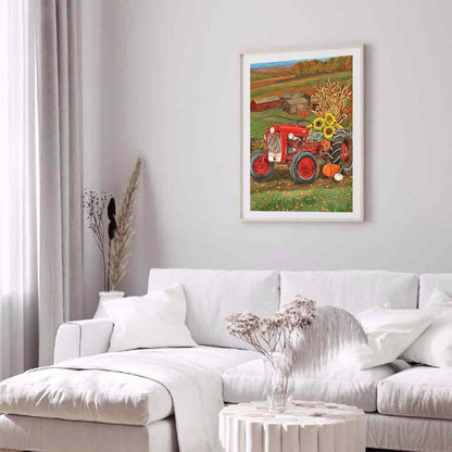 Red Tractor - Full Round Drill Diamond Painting 30*40CM