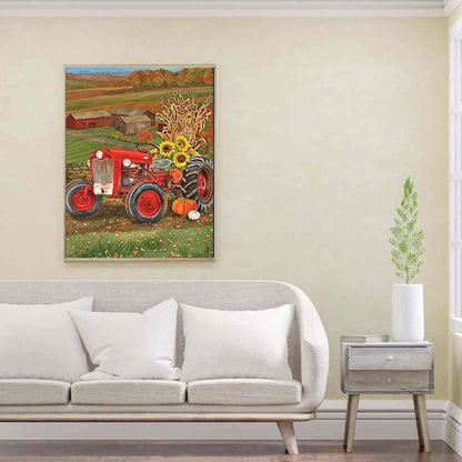 Red Tractor - Full Round Drill Diamond Painting 30*40CM