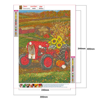 Red Tractor - Full Round Drill Diamond Painting 30*40CM