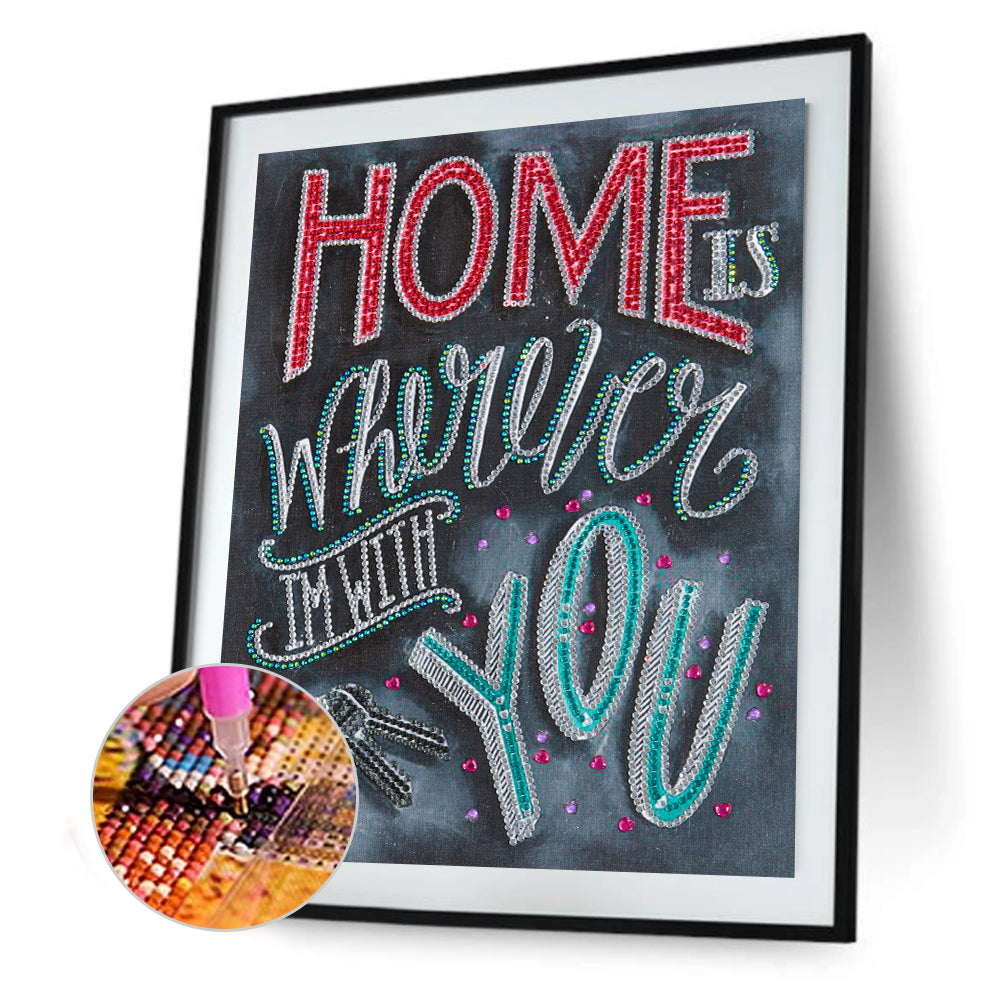 English Letter - Special Shaped Drill Diamond Painting 30*40CM