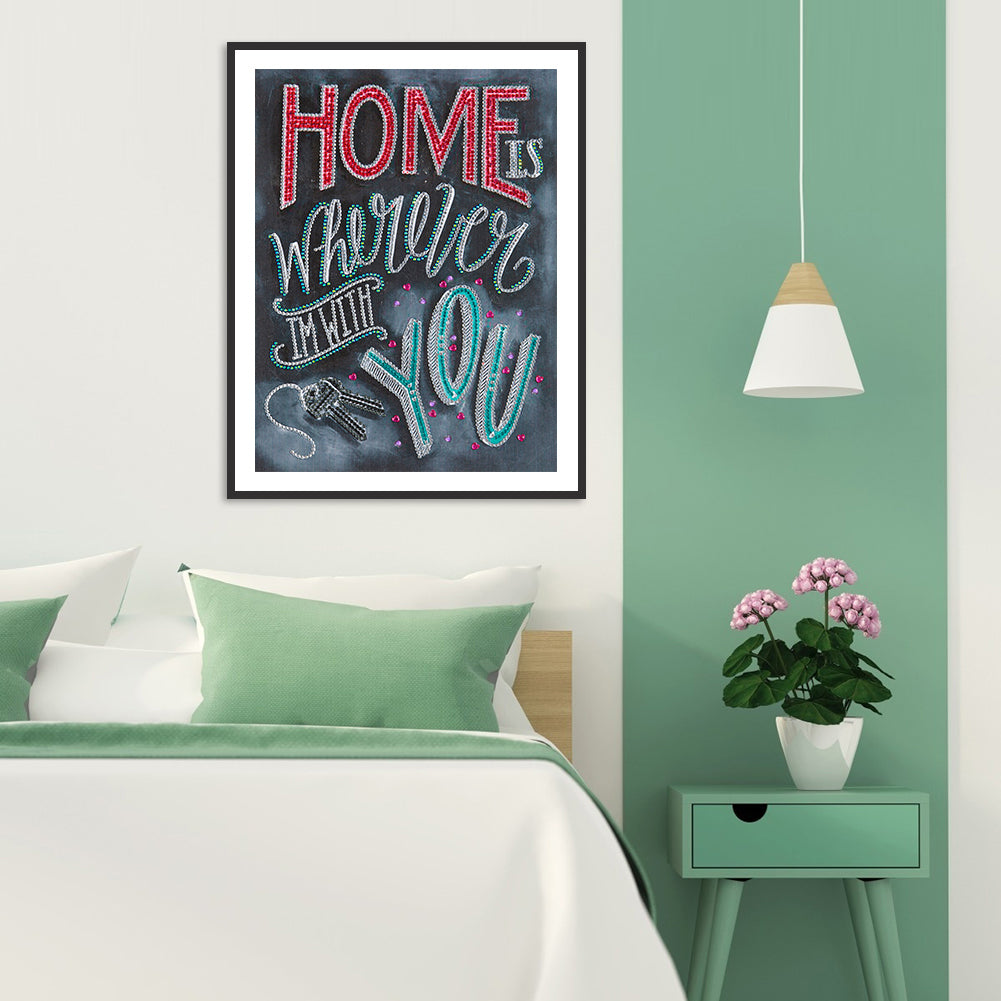 English Letter - Special Shaped Drill Diamond Painting 30*40CM