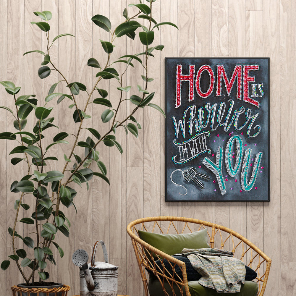 English Letter - Special Shaped Drill Diamond Painting 30*40CM