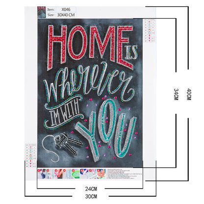 English Letter - Special Shaped Drill Diamond Painting 30*40CM