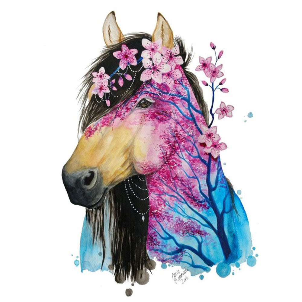 Peach Horse - Full Round Drill Diamond Painting 50*60CM