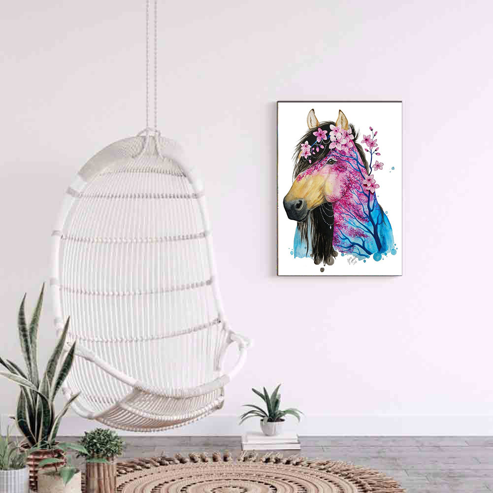 Peach Horse - Full Round Drill Diamond Painting 50*60CM