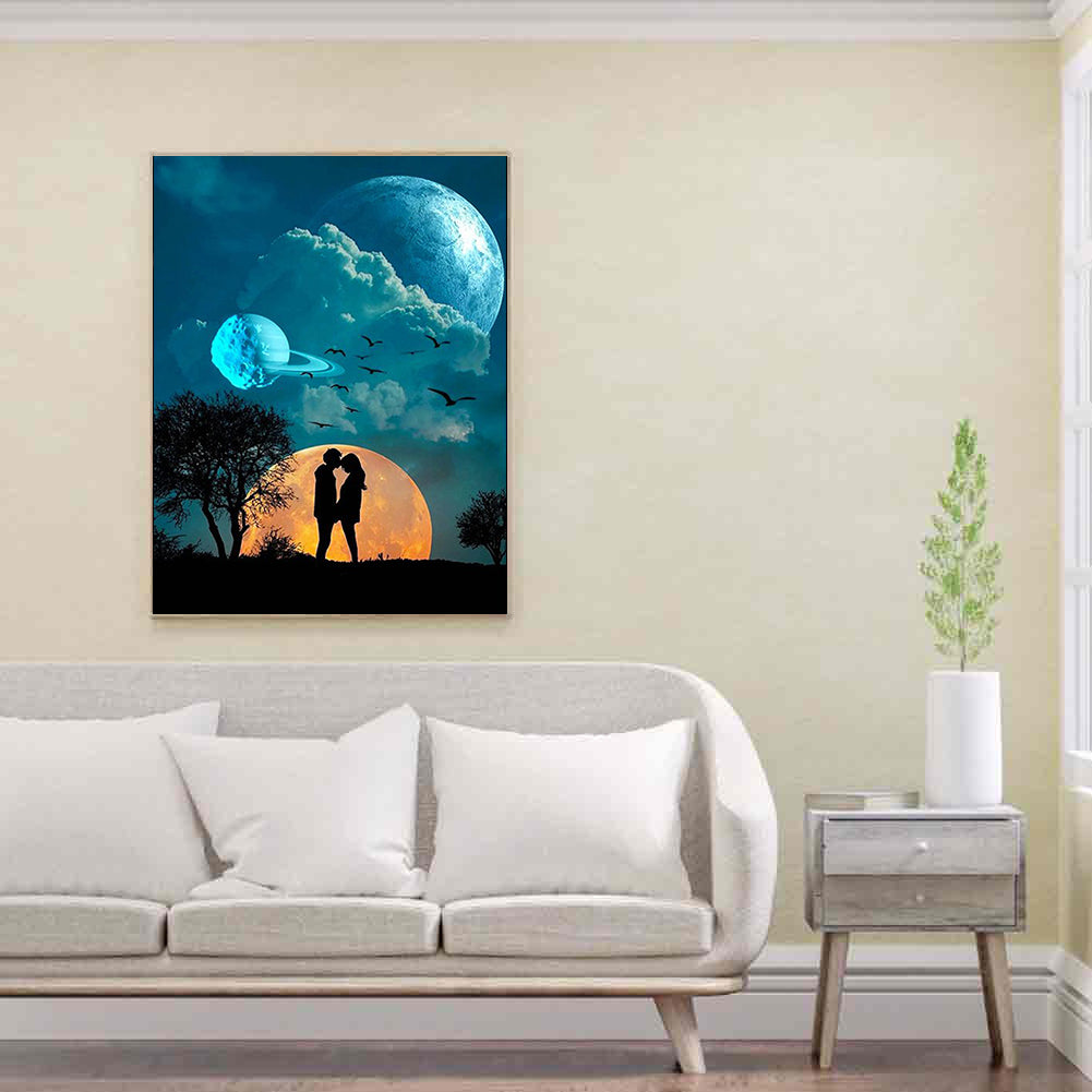Sky Silhouette - Full Round Drill Diamond Painting 30*40CM