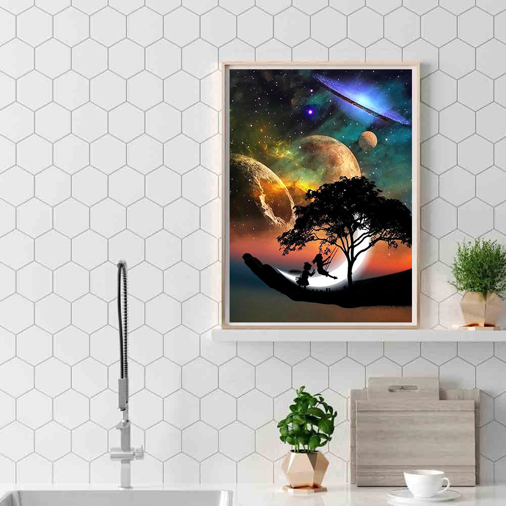 Sky Silhouette - Full Round Drill Diamond Painting 30*40CM