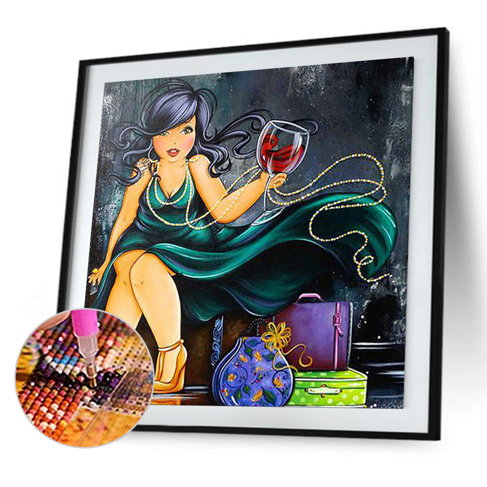 Busty Woman - Full Round Drill Diamond Painting 30*30CM