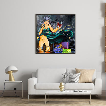 Busty Woman - Full Round Drill Diamond Painting 30*30CM