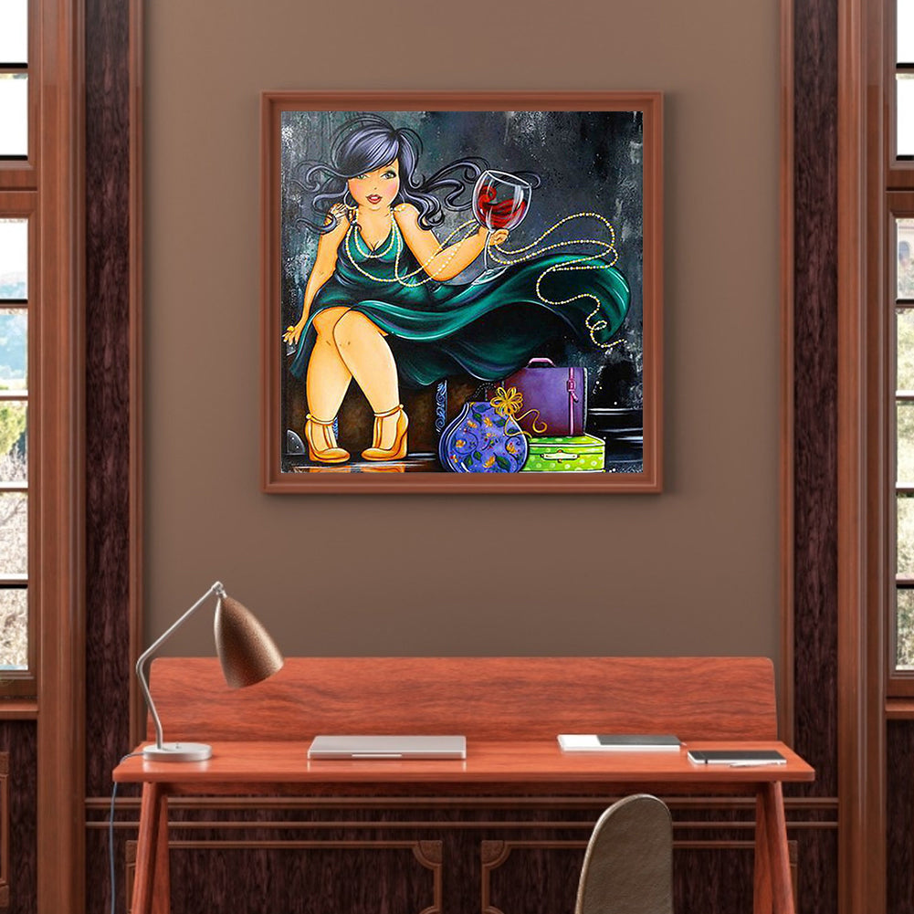 Busty Woman - Full Round Drill Diamond Painting 30*30CM
