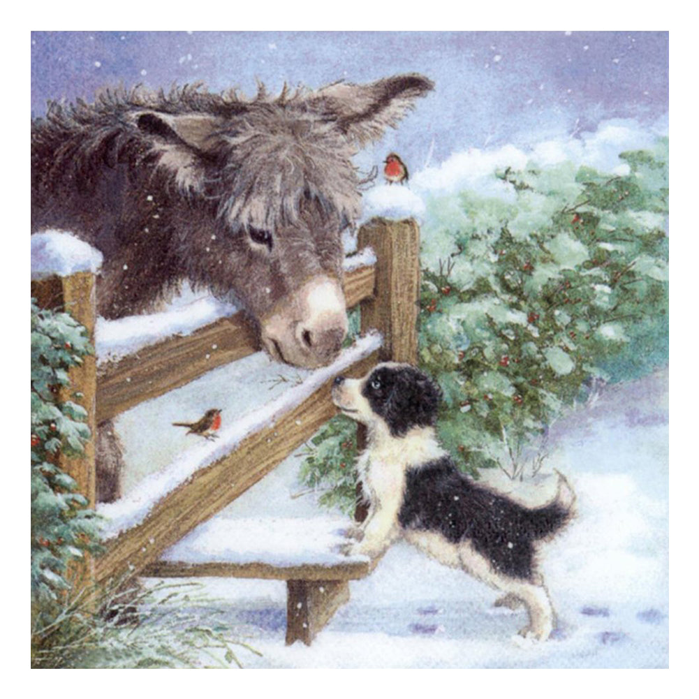 Snowland Donkey - Full Round Drill Diamond Painting 30*30CM