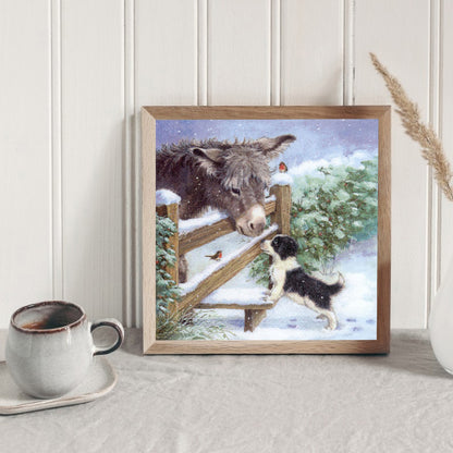 Snowland Donkey - Full Round Drill Diamond Painting 30*30CM