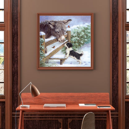 Snowland Donkey - Full Round Drill Diamond Painting 30*30CM