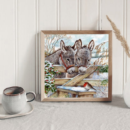 Snowland Donkey - Full Round Drill Diamond Painting 30*30CM