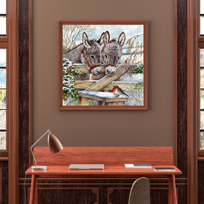 Snowland Donkey - Full Round Drill Diamond Painting 30*30CM