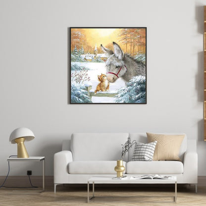 Snowland Donkey - Full Round Drill Diamond Painting 30*30CM