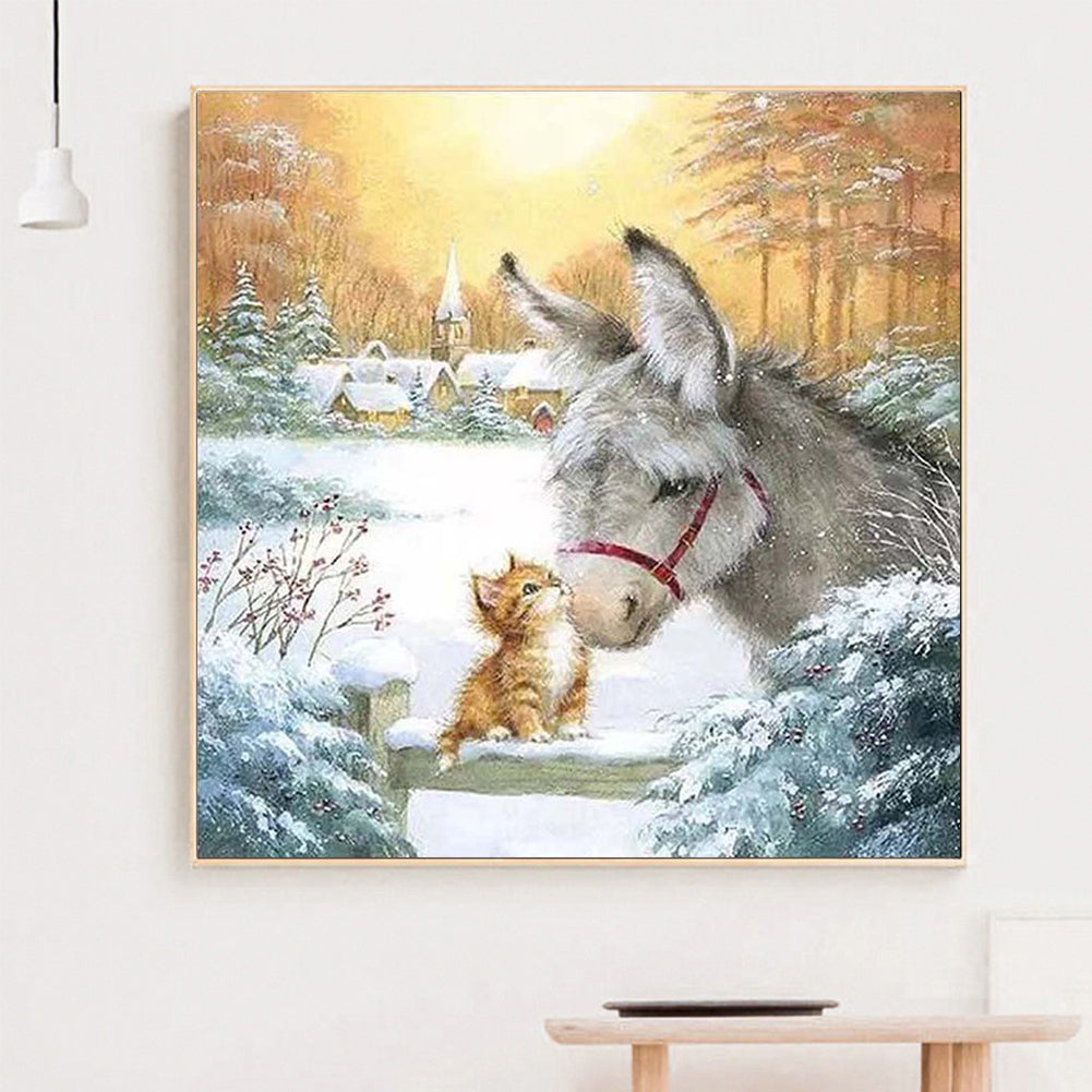 Snowland Donkey - Full Round Drill Diamond Painting 30*30CM