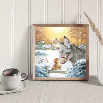 Snowland Donkey - Full Round Drill Diamond Painting 30*30CM