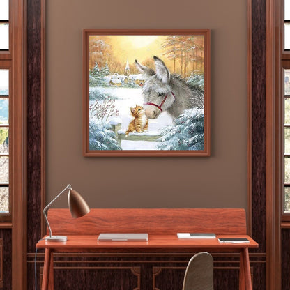 Snowland Donkey - Full Round Drill Diamond Painting 30*30CM