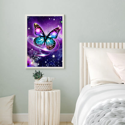 Butterfly Flowers - Full Round Drill Diamond Painting 30*40CM