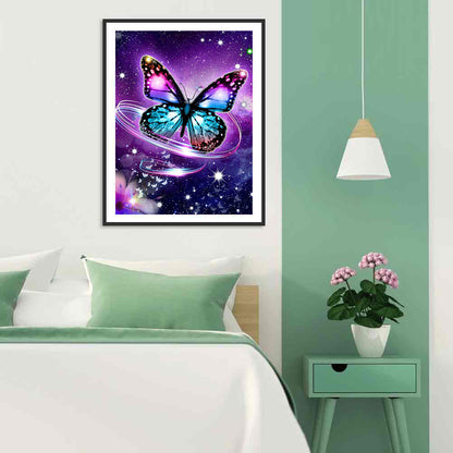Butterfly Flowers - Full Round Drill Diamond Painting 30*40CM